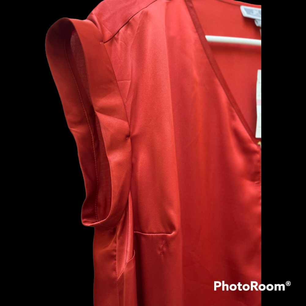 JM Collection Zip Front Blouse Plus Size - Picture 4 of 7